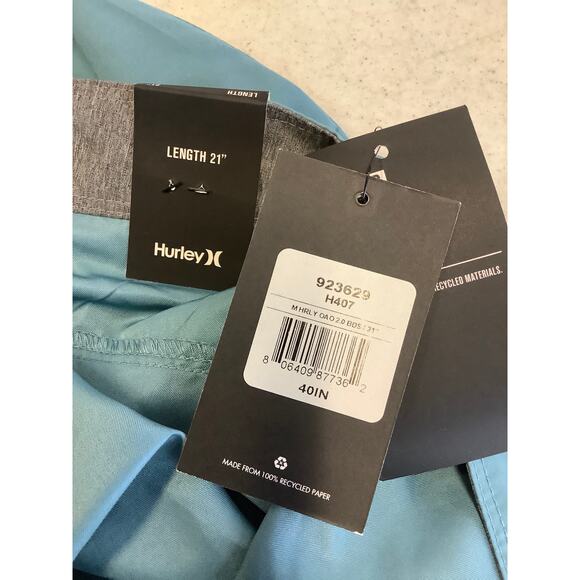 Hurley Men's 40 Noise Aqua One & Only 2.0 Boardshorts 21" Swim Beach Surf L9-26 - Picture 8 of 9